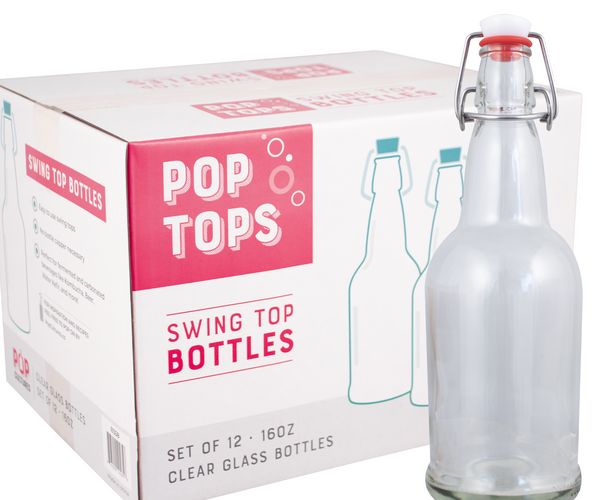 Pop Cultures | PopTops™ Swing Top Bottles | Clear Glass Bottles