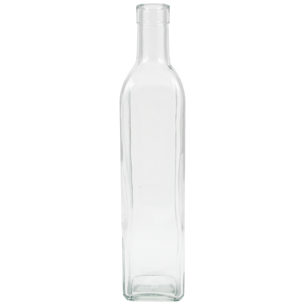 Square Sided Glass Bottles | Clear | 500mL