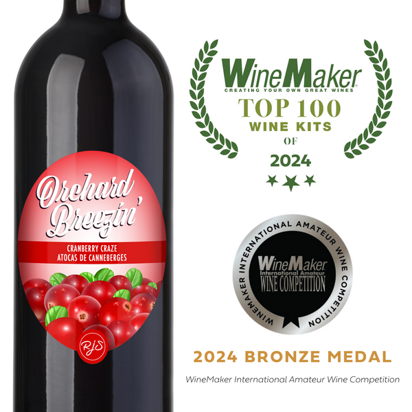 Cranberry Craze Wine Making Kit | Orchard Breezin' | Bronze Medal