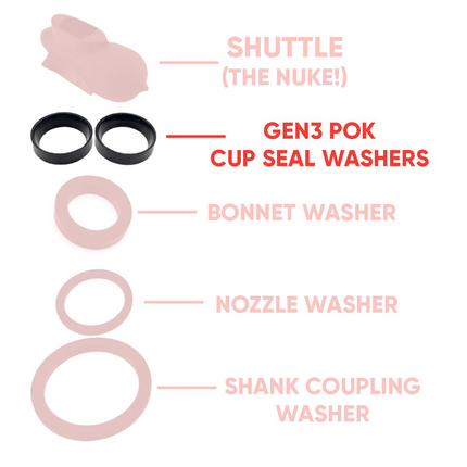 NukaTap - Replacement Cup Seal / Ball Seal - Black POK - Intertap Compatible