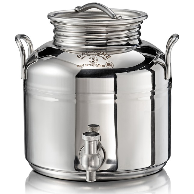 Sansone Fusti Tank | Stainless Steel Water Dispenser | Stand & Tap Included | 0.79 Gallon | 3L - Open Box