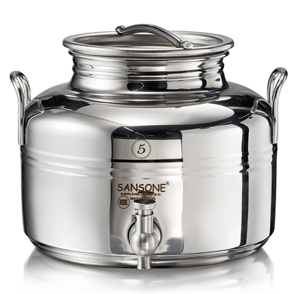 Sansone Fusti Tank | Stainless Steel Water Dispenser | Stand & Tap Included | 1.3 Gallon | 5L - Items