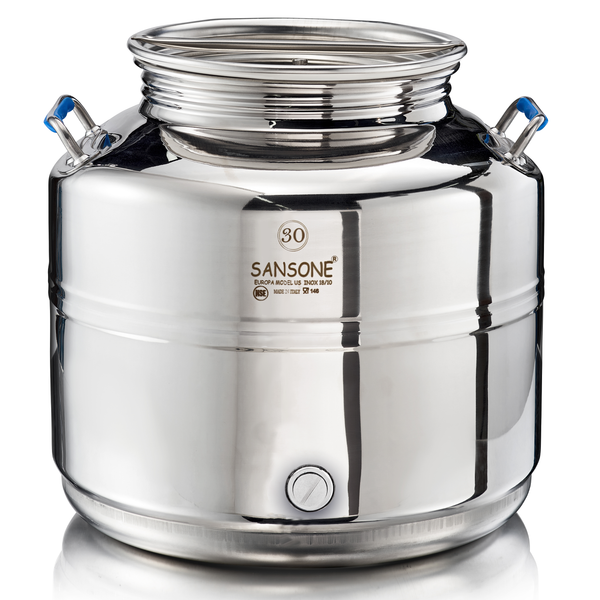 Sansone Fusti Tank | Stainless Steel Water Dispenser | 6.6 Gallon | 25L