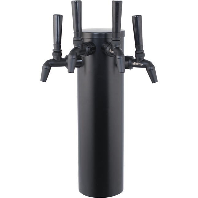 KOMOS Matte Black Draft Tower Kit (with Black NukaTap, Duotight & EVABarrier) - Quad Tap