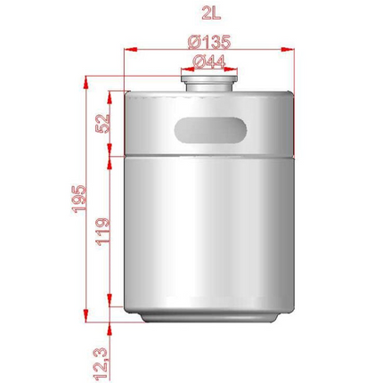 KegLand Mini Keg - Low2 - 2L