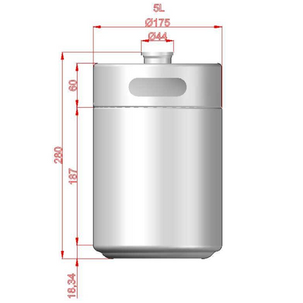 KegLand Mini Keg - Low2 - 5L