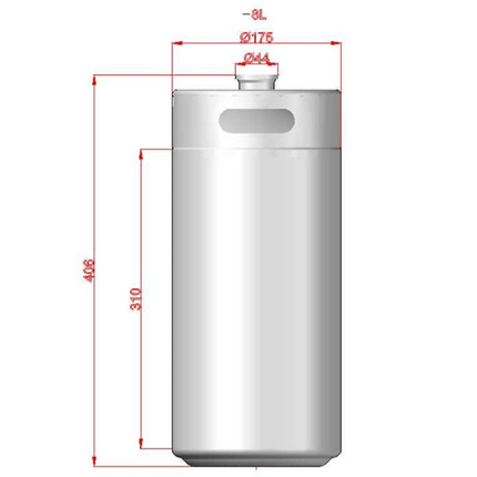 KegLand Mini Keg - Low2 - 8L