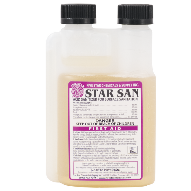 Five Star | Star San Sanitizer | Acid-Based Sanitizer | High Foaming | Flavorless, Odorless, & Non-Toxic