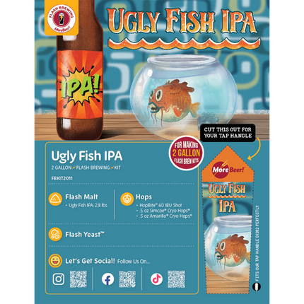 Ugly Fish IPA Flash Brewing Kit - 2 Gallons