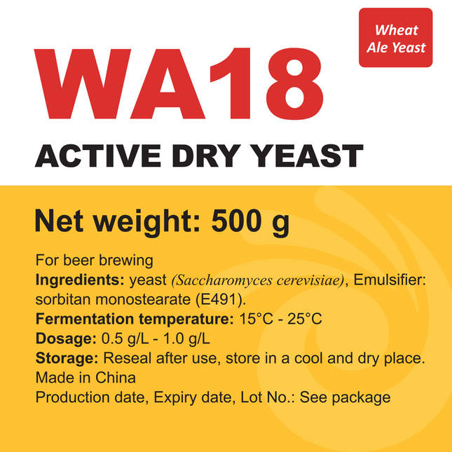 Angel Yeast - Dry Yeast - WA18 - 500 g