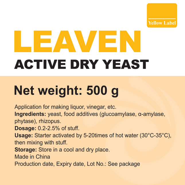 Angel Yeast - Dry Yeast - Yellow Label - 500 g