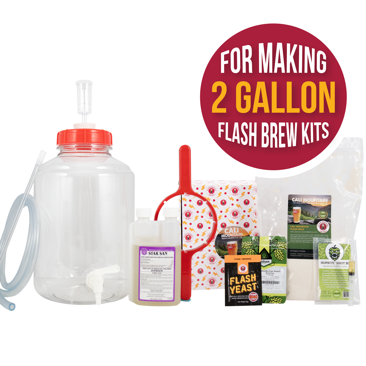 First Flash Kit Flash Brewing® Starter Kit | Includes Equipment Kit & 2 Gallon Beer Re ...