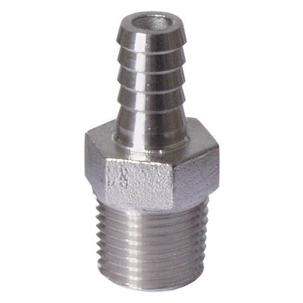 Stainless - 1/2 in. mpt x 3/8 in. barb (1/4 in. ID)