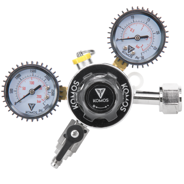 KOMOS Universal 25 - Dual Gauge CO2 Regulator - 25 psi