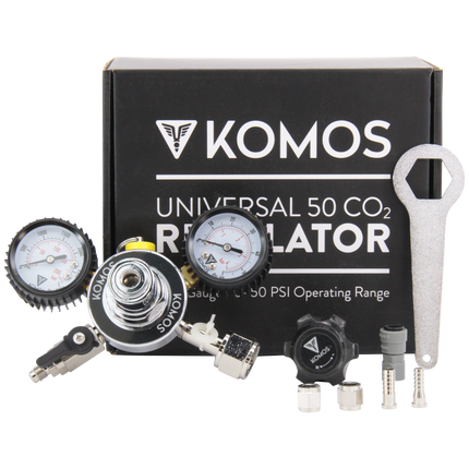 KOMOS Universal 50 - Dual Gauge CO2 Regulator - 50 psi