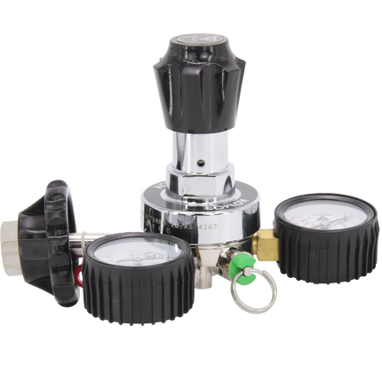 KOMOS Premium Dual Gauge CO2 Regulator - Tool-Free - 60 psi