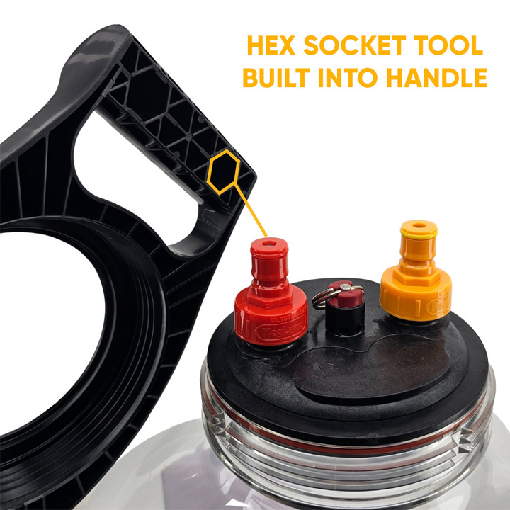 Hex socket tool built into the handle