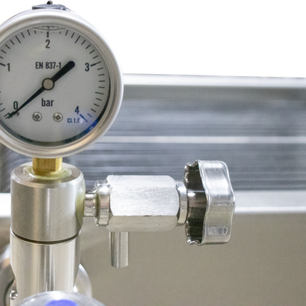 BevBright 20 Plate Filter, 40x40, 1.5" T.C. with Butterfly Valves and Double Filtration