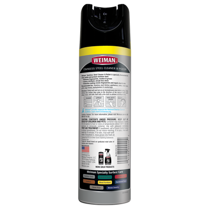 Weiman Stainless Steel 3-in-1 Clean + Shine + Protect - 17 oz Aerosol