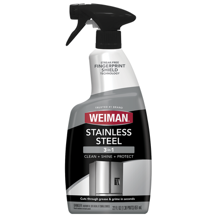 Weiman Stainless Steel 3-in-1 Clean + Shine + Protect - 22 oz Spray Bottle