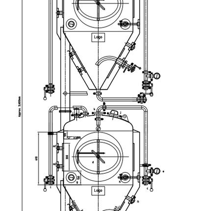 MB - Conical Unitank - 3.5 bbl - Stackable - Set of Top and Bottom Tanks