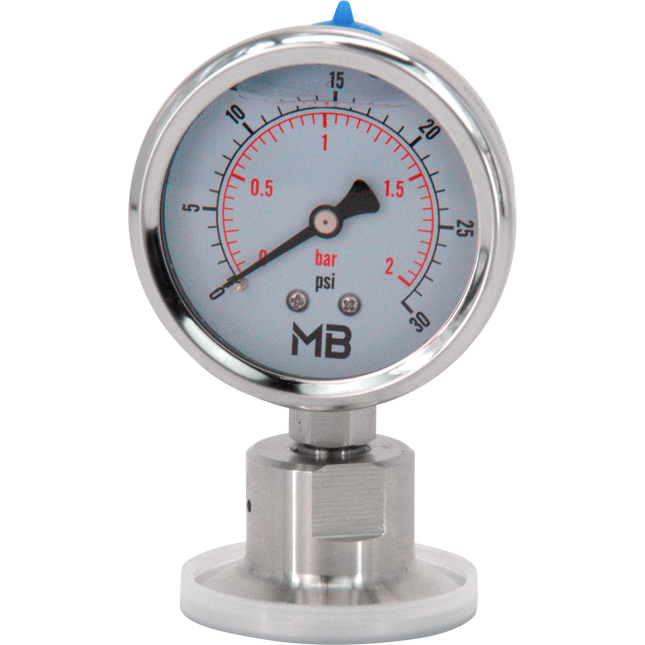 MB - Replacement Part - Pressure/Vacuum Gauge 1.5" T.C. (Oil Filled) - 2 BAR