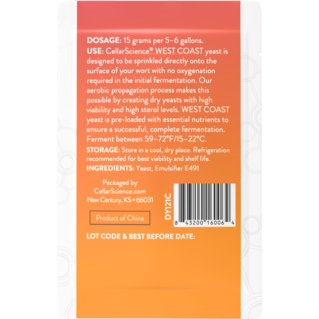 CellarScience - Dry Yeast - WEST COAST  - PLACEHOLDER