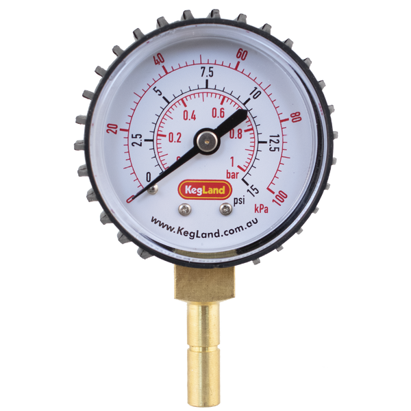 Push-In Pressure Gauge (0-15 psi)
