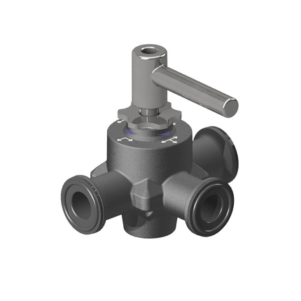 Brewtools - CleanCore 3-way valve, TC34mm, POK - DN15, V-core, 1 bar
