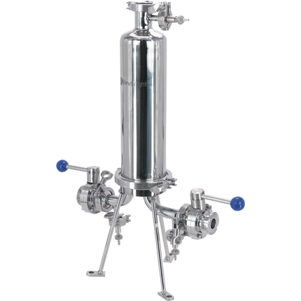 BevBright 316 Electro Polished S/S Cartridge Filter Housing - 10 in. - 1 Module Capacity