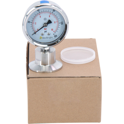 BevBright - Stainless - 1.5 in. T.C. Pressure Gauge (0-140 psi)