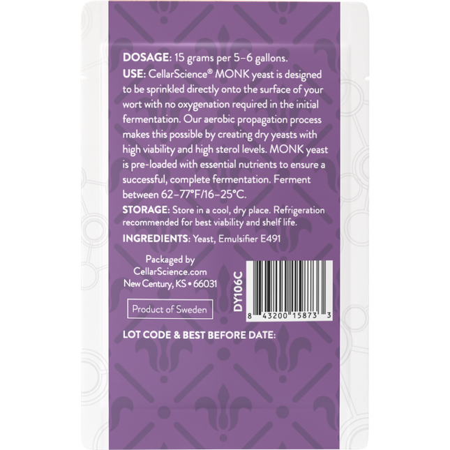 CellarScience - Dry Yeast - MONK Belgian Abbey Ale - PLACEHOLDER