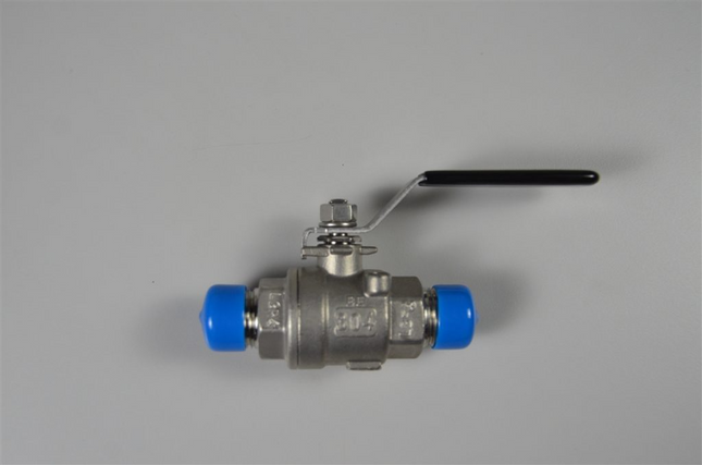 Ball valve - 2-way Male X Male 1/2 NPT 304 stainless steel  without locking handle.  keg washer