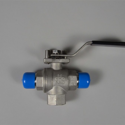 Ball valve - 3-way Male X Male X Female 1/2 NPT 304 stainless steel  without locking handle.