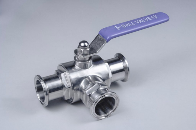 Pro Series Three Way Ball Valve, 1.5 TC, L Type