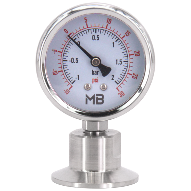 MB - Replacement Part - Pressure/Vacuum Gauge 1.5" T.C. (Oil Filled) | -1 to 2 BAR