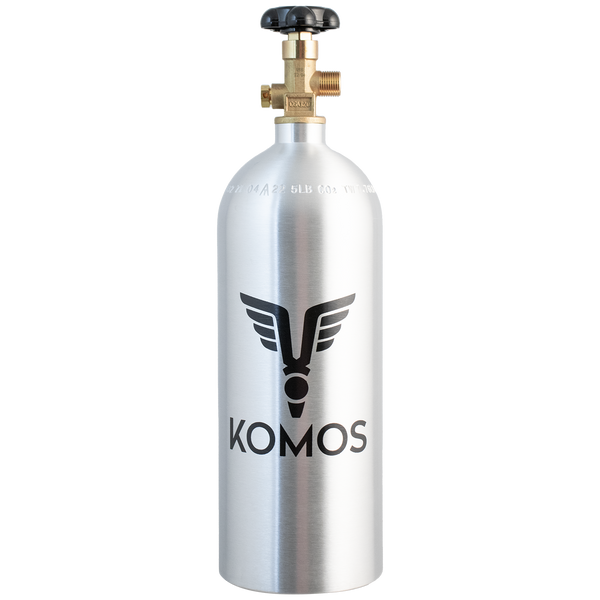 KOMOS® 5 lb CO2 Tank | Premium Aluminum | New | CGA320 Valve | US DOT Approved