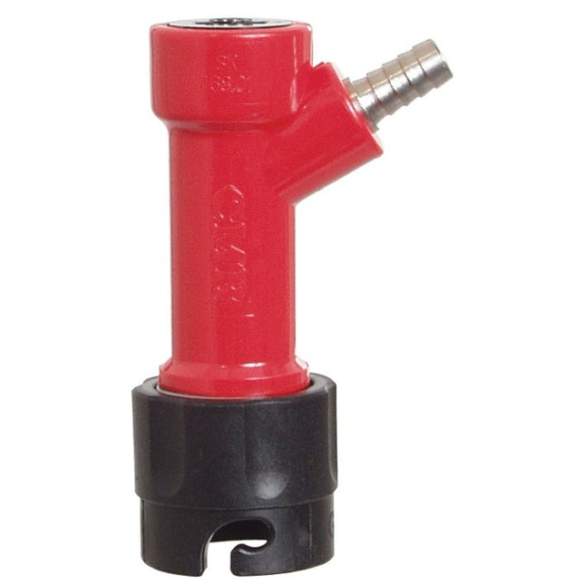 Pin Lock Bev Out (RED) - BARB BLACK TOP - Quick Disconnect (QD)