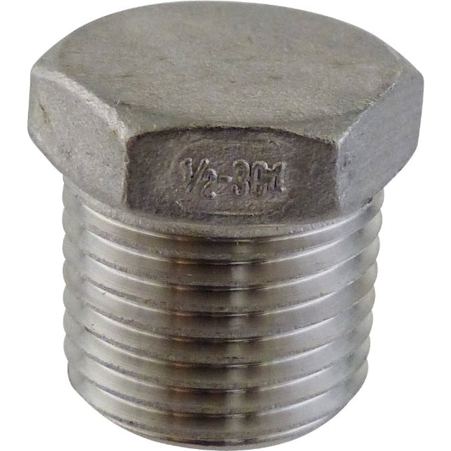 Stainless 1/2 in MPT Plug - Hollow