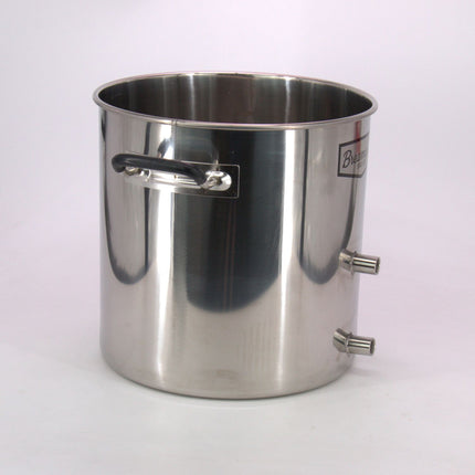 Brewmaster 8.5 Gallon Brew Kettle | Stainless Steel | Two Welded Couplers | Ball Valve Included | Silicone Handle Grips | Volume Markers - Used