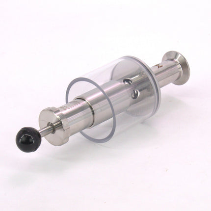 MB® Tri-Clamp Spunding Valve | 2 BAR | 15-30 PSI | 1.5" T.C. | Etched Pressure Scale | Hand Adjustable | Polycarbonate Liquid Cylinder | Stainless Steel - Used