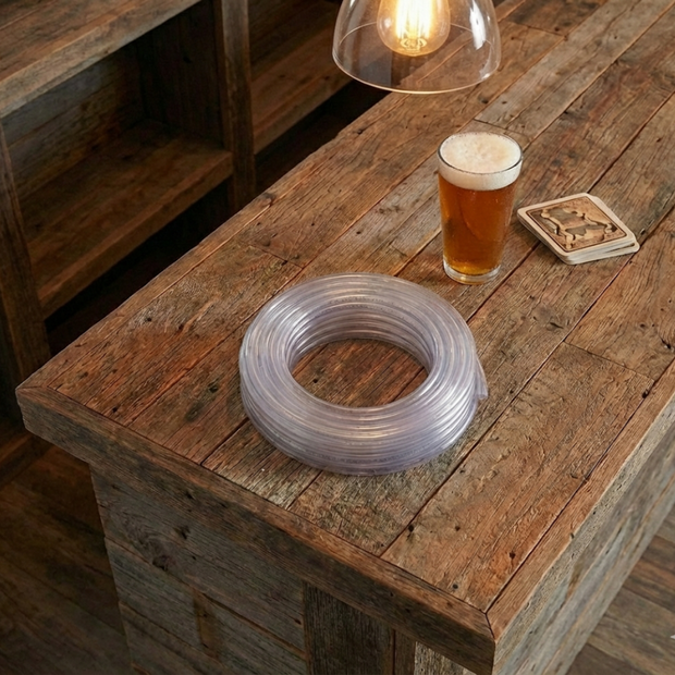 tubing on a rustic table