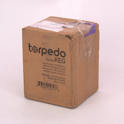 Slimline Torpedo Keg | Ball Lock Keg | Stainless Steel Corny Keg | Low2 Keg Lid O-Ring | Superior Oxygen Barrier Properties - Open Box